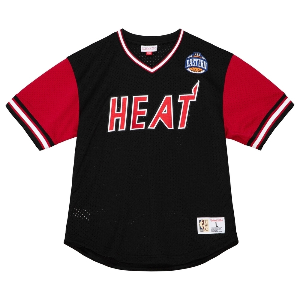 MITCHELL & NESS MIAMI HEAT HARDWOOD CLASSIC NIGHT MESH V-NECK